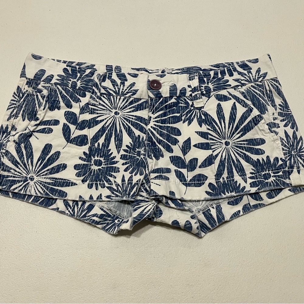 Hollister Blue Floral Jean Shorts